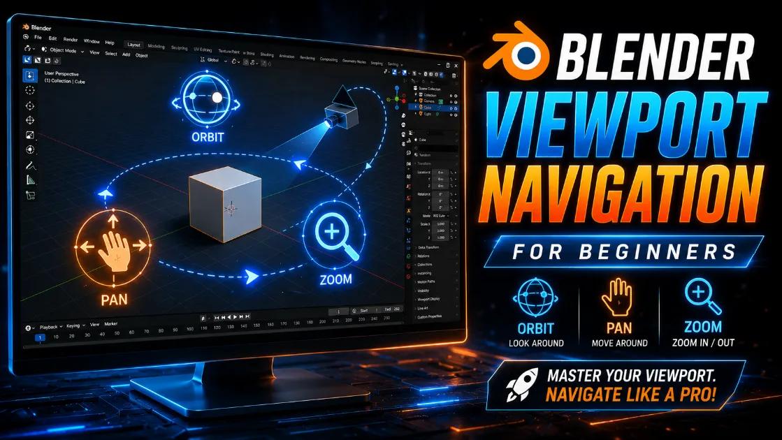 Blender Viewport Navigation for Beginners: Move Around the 3D Space Like a Pro